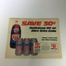 VTG Retro 1983 Royal Crown Cola RC Diet Rite Sugar Free Cola Print Ad Coupon - $18.95