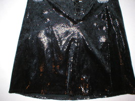 New Bisou Bisou Michele Bohbot 6 Mini Skirt Black Snake Shimmer Lace up back 28 - £96.84 GBP