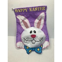 Happy Easter Flag Inflatable Bunny Head Purple 11 x 13 - £6.65 GBP