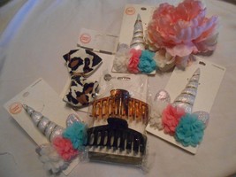 NEW lot women&#39;s girls Hair clips, Hair bows &amp; Unicorn headwraps Wonder Nation  - £10.05 GBP
