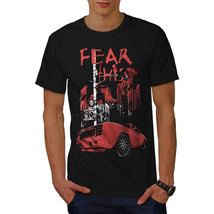 Wellcoda Fear America Art Car Mens T-shirt, Street Graphic Design Printed Tee - £14.82 GBP+