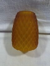 Vtg Confederate Glass Works Frosted Amber Pineapple Fairy Lamp Top - Sma... - $49.95