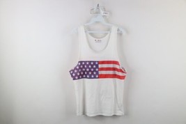 Vintage 90s Streetwear Mens Large Knit USA Flag Running Singlet Tank Top T-Shirt - £38.89 GBP