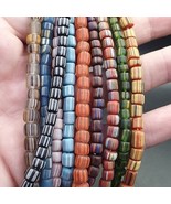 10 Stränge Vintage AFRIKANISCH Multicolor Streifen GLASPERLEN 5-7MM... - $82.58