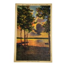 Sunset View on Lake Harriet, Minneapolis Minnesota Vtg Linen M-77 Postcard - £6.85 GBP