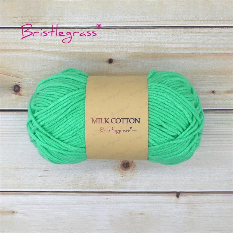 BRISTLEGRASS Acrylic Crochet Wool Yarn 50g Pom-poms Milk Cotton Hand -Tr... - €2,57 EUR