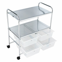 Rolling Storage Cart Multi Functional Organizer With 4 Drawer - £110.98 GBP