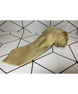 Croft And Borrow Men&#39;s Silk Tie Yellow Goldish Diamond Pattern 100% silk - £5.46 GBP