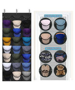 Hat Rack Organizer Baseball Holder 24 Deep Storage Pockets Door Wall Cap... - £22.83 GBP