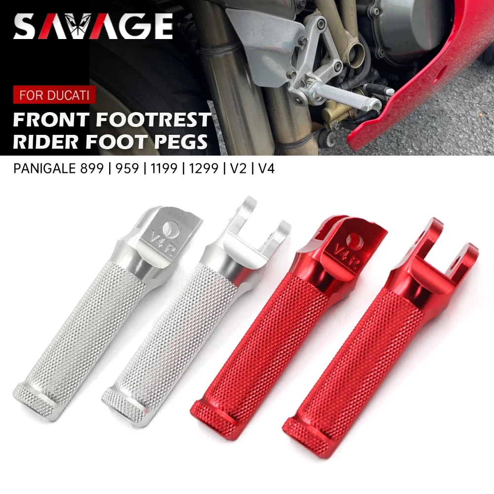 Ront footrest foot pegs for ducati panigale v4 1100 899 959 1199 1299 s r streetfighter thumb200