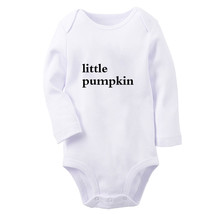 Little Pumpkin Funny Print Baby Bodysuits Newborn Romper Infant Long Jumpsuits - £8.60 GBP