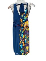 Apt. 9 Ladies Sleeveless Halter Top Neck Tied Ruched Front Floral Dress Nwt S - £18.77 GBP