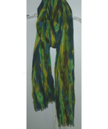 RACHEL ROY LADIES LONG BLUE/GREEN CRINKLE SCARF W/FRINGE - $24.00