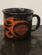 Harley Davisdon Motorcycles Coffee Tea Mug Black And Orange Tribal Flame... - £10.38 GBP