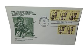 US FDC 1980 Pennsylvania Music of America freedoms symphony stamps fiddle 3.5ct - £4.78 GBP