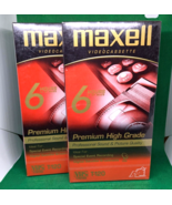 Maxell Premium Grade 6 Hours T-120 Sealed Blank VHS Videocassette Lot Of 2 - $21.65 CAD