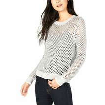 Bar III, Open-Stitch Metallic Sweater, Silver, Size XL - £25.72 GBP