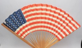 Antique USA 45 Star Flag Paper &amp; Wood Folding Fan-
show original title

... - $75.64