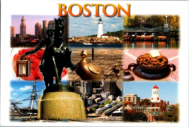 Postcard Massachusetts Boston Tourist Card of Historical Traditions Sites 6 x 4&quot; - £3.89 GBP
