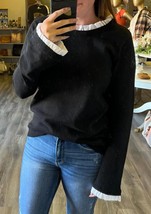 Shiying Fashion collins layered ruffle long sleeve sweater size L - $675.32 MXN