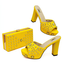 Italian Design Appliques Style Shoes and Bags To Match Set Nigerian Women Weddin - £100.73 GBP