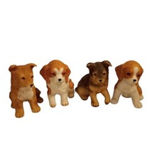 Vintage Homco Puppy Dog Figurines Ceramic #8828 Set of 4 Made in Sri Lanka 3&quot;t - £12.66 GBP
