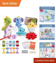 Creative Crochet Kit for Beginners: Make 6 Cute Animal Characters Easily - $40.54
