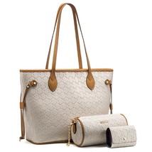 3pc/set Women Fashion Synthetic Leather Handbags Tote Bag  Bag Top Handle Satche - £158.99 GBP