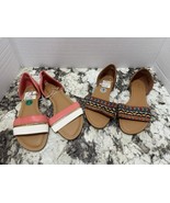 2pc Lot Andiamo Sandals Casual Comfort Flat Summer Shoes Southwestern, &amp;... - €24,35 EUR