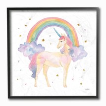 The Kids Room by Stupell Cute Unicorn Kids Nursery Rainbow Watercolor Design Bla - $59.99