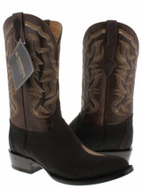 Mens Western Cowboy Boots Brown Real Stingray Diamond Skin Leather Round - £190.82 GBP