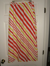 Cato Women&#39;s Sz. Small Orange Yellow &amp; White Striped Lined Long Skirt (New) - $19.75