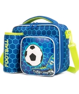 Insulated Thermal Kids Lunch Box with Strap Bag For School Retro Ball So... - $27.99