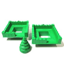  lot of 2 Lincoln Logs Green Tower Roof Piece Plastic Replacement Building Part - £11.41 GBP
