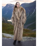 Finnish Raccoon Fur Coat Large Shawl Collar 50&quot; Long M/L Fast Shipping - $749.00