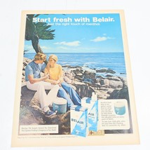 1972 Belair Light Menthol Filter Cigarettes Couple Ocean Print Ad 10.5&quot; ... - $8.00