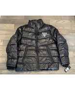 NWT $225 Men’s GUESS Black Puffer with BLACK ZIP Winter Jacket Coat Size XL - $1,192.60 MXN