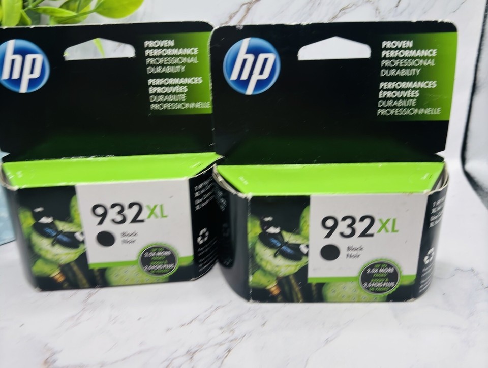 NEW Lot Of 2 HP #932 XL Black Ink Cartridge Sealed Boxes - $16.62