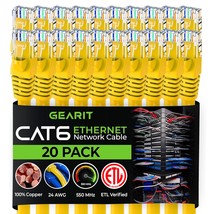GearIT Cat 6 Ethernet Cable 10 ft (20-Pack) - Cat6 Patch Cable, Cat 6 Patch Cabl - £113.42 GBP