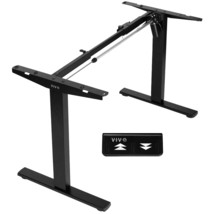 Vivo Black Electric Stand Up Desk , Single Motor Standing Adjustable Base - £222.68 GBP