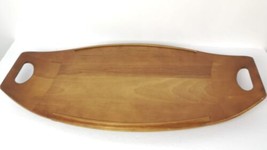 Baribocraft Maple Wood Serving Tray Solid Canadian 24 x11 Curved Vintage... - $86.08