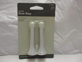 Spring Door Stop Steel Construction. Color White 2 Pack - £9.00 GBP
