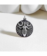 Sterling Silver Moon Goddess Coin Charm 22x17mm - $53.67 CAD