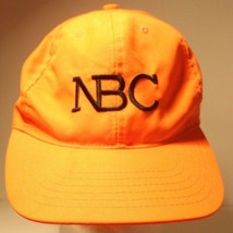 Vintage NBC Hat Cap Orange Leather Strap-back National Broadcasting Comp... - $17.81