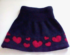 Disney Classics Girl&#39;s Navy Red Hearts Embossed Skirt Size 3T - £7.70 GBP