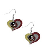 Aminco International Florida State Seminoles Swirl Heart Dangle Logo Ear... - $295.13 MXN