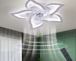 Bevenus Low Profile Ceiling Fan With Lights,110V Modern Dimmable Flower ... - $100.97
