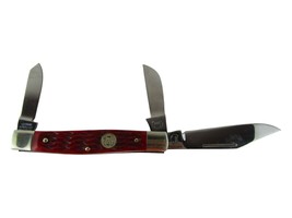Buck Creek German Hand Made Stainless Pocket Knife, 3 Blade, Red, New - £38.33 GBP