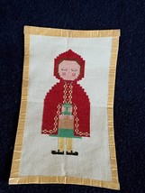 Small Counted Cross Stitched Little Red Riding Hood Picture or Other Dec... - £8.88 GBP