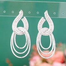 new Trendy water dropGeometric Earring For Women Wedding Party Indian Dubai Brid - £58.92 GBP